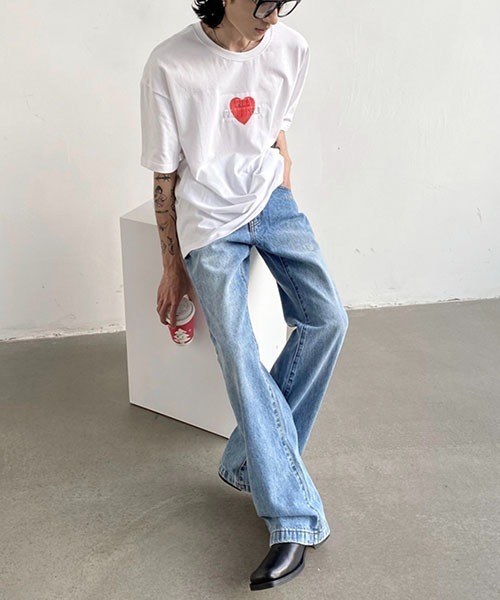 WESTBOY（ウエストボーイ）の「【WB ORIGINALS】Logo Print Drop Shoulder T-shirt WOG22S2TP02（Tシャツ/カットソー・メンズ・グレー/ホワイト・M/L/XL）」の6枚目の写真