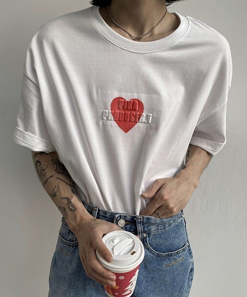 WESTBOY（ウエストボーイ）の「【WB ORIGINALS】Logo Print Drop Shoulder T-shirt WOG22S2TP02（Tシャツ/カットソー・メンズ・グレー/ホワイト・M/L/XL）」の7枚目の写真