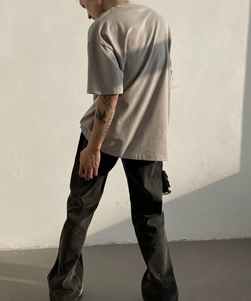 WESTBOY（ウエストボーイ）の「【WB ORIGINALS】Logo Print Drop Shoulder T-shirt WOG22S2TP02（Tシャツ/カットソー・メンズ・グレー/ホワイト・M/L/XL）」の12枚目の写真