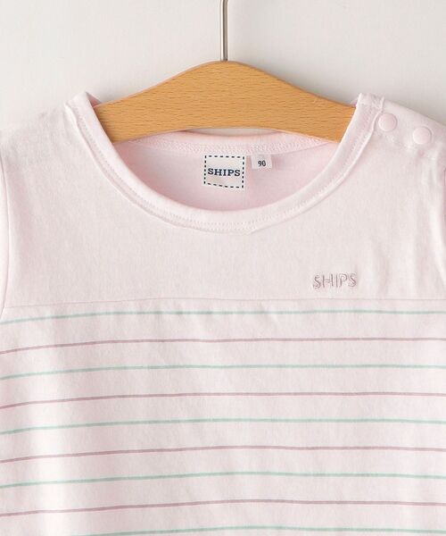 SHIPS（シップス）の「SHIPS KIDS:マリン ボーダー 半袖 TEE(80～90cm)（Tシャツ/カットソー・キッズ・ピンク/ブルー系その他/オフホワイト・80/90）」の5枚目の写真