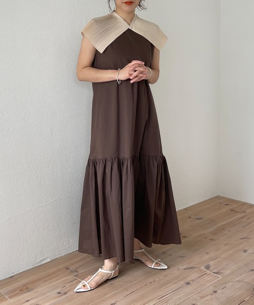 wee9s（ウィークス）の「mulch scene pleats collar / マルチシーンプリーツカラー付け襟（付け襟・レディース・ベージュ/アイボリー/ブラック・FREE）」の15枚目の写真