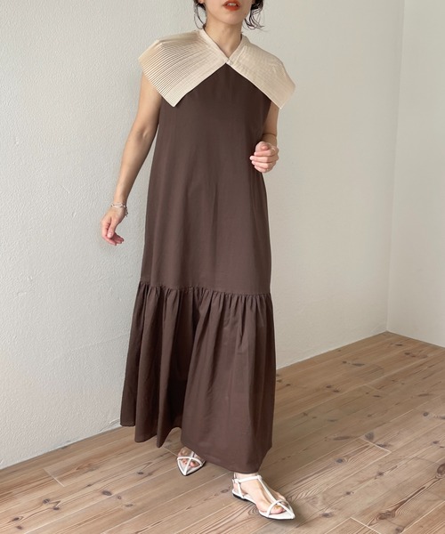 wee9s（ウィークス）の「mulch scene pleats collar / マルチシーンプリーツカラー付け襟（付け襟・レディース・ベージュ/アイボリー/ブラック・FREE）」の16枚目の写真