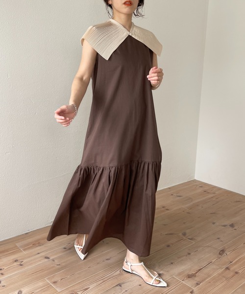 wee9s（ウィークス）の「mulch scene pleats collar / マルチシーンプリーツカラー付け襟（付け襟・レディース・ベージュ/アイボリー/ブラック・FREE）」の19枚目の写真