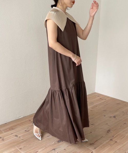 wee9s（ウィークス）の「mulch scene pleats collar / マルチシーンプリーツカラー付け襟（付け襟・レディース・ベージュ/アイボリー/ブラック・FREE）」の17枚目の写真