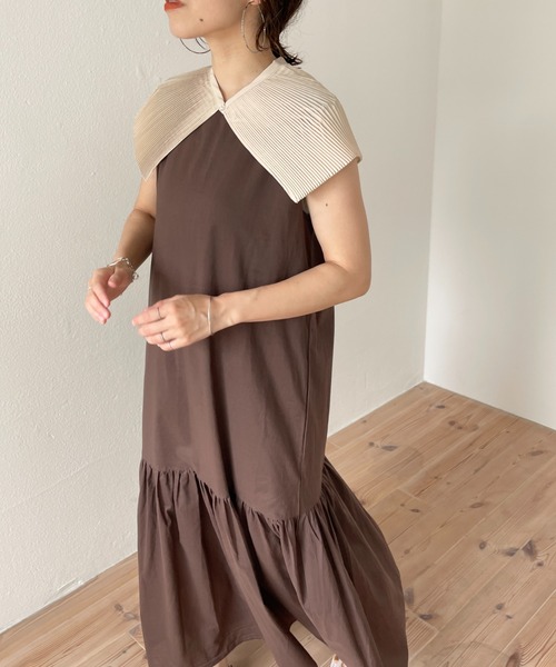 wee9s（ウィークス）の「mulch scene pleats collar / マルチシーンプリーツカラー付け襟（付け襟・レディース・ベージュ/アイボリー/ブラック・FREE）」の20枚目の写真
