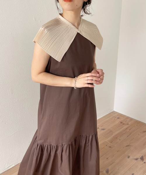wee9s（ウィークス）の「mulch scene pleats collar / マルチシーンプリーツカラー付け襟（付け襟・レディース・ベージュ/アイボリー/ブラック・FREE）」の22枚目の写真