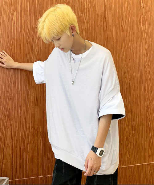 neos（ネオス）の「【neos -addictive design-】ビッグシルエット サマーニット シアー  Vネック ベスト（ベスト・メンズ・チャコールグレー/ブラック/グレー/カーキ/ブルー/スモークピンク・MEDIUM/LARGE）」の22枚目の写真