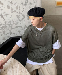 neos（ネオス）の「【neos -addictive design-】ビッグシルエット サマーニット シアー  Vネック ベスト（ベスト）」