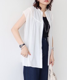 earth music&ecology | 丸ヨークギャザーブラウス(シャツ/ブラウス)