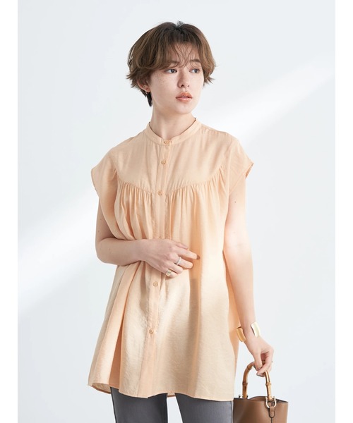 earth music&ecology（アースミュージックアンドエコロジー）の「丸ヨークギャザーブラウス（シャツ/ブラウス・レディース・ベージュ/オフホワイト/グレイッシュベージュ・FREE）」の14枚目の写真