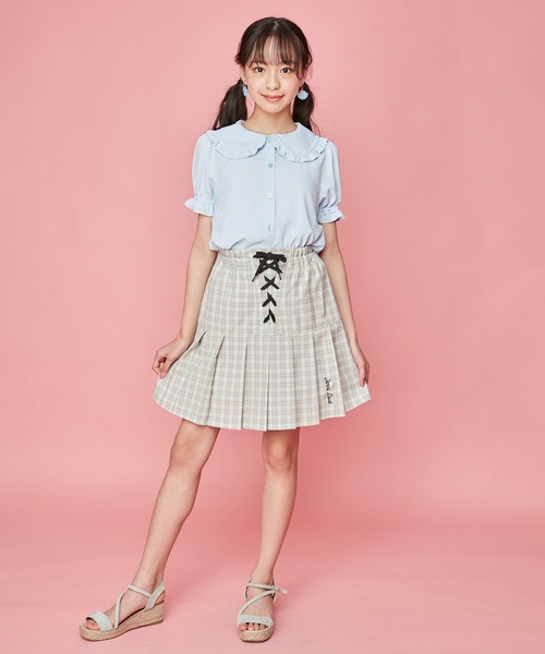 JENNI love（ジェニィラブ）の「フリル付きビッグカラーブラウス（シャツ/ブラウス・キッズ・ラベンダー/オフホワイト/サックスブルー・150cm/160cm/140cm/130cm）」の8枚目の写真