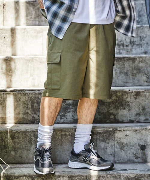 FREAK'S STORE（フリークスストア）の「WEB限定 ドライタッチ イージーカーゴショーツ/リップストップ（カーゴパンツ・メンズ・ブラック/ベージュ/オリーブ/ネイビー・SMALL/MEDIUM/LARGE）」の8枚目の写真