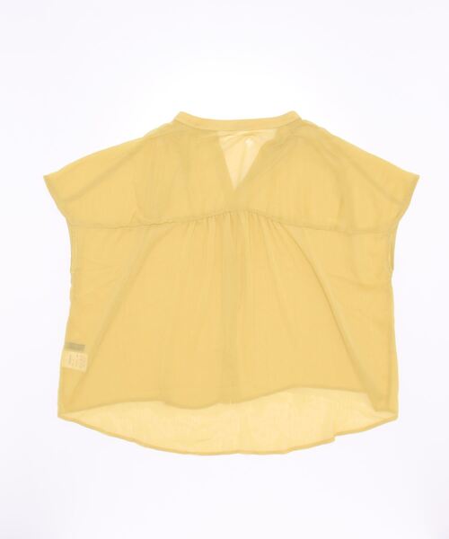 HONEYSUCKLE ROSE（ハニーサックルローズ）の「【HONEYSUCKLE ROSE】楊柳フレンチスリーブシャツ（シャツ/ブラウス・レディース・イエロー/ブラック/ブラウン・L/M）」の4枚目の写真