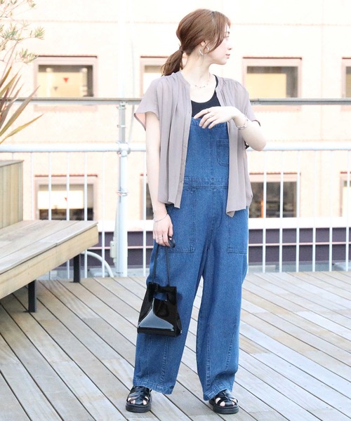 HONEYSUCKLE ROSE（ハニーサックルローズ）の「【HONEYSUCKLE ROSE】楊柳フレンチスリーブシャツ（シャツ/ブラウス・レディース・イエロー/ブラック/ブラウン・L/M）」の7枚目の写真