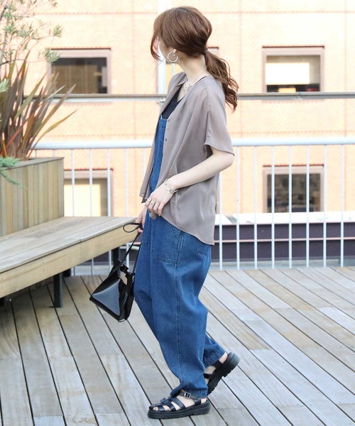 HONEYSUCKLE ROSE（ハニーサックルローズ）の「【HONEYSUCKLE ROSE】楊柳フレンチスリーブシャツ（シャツ/ブラウス・レディース・イエロー/ブラック/ブラウン・L/M）」の8枚目の写真