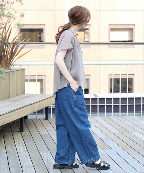 HONEYSUCKLE ROSE（ハニーサックルローズ）の「【HONEYSUCKLE ROSE】楊柳フレンチスリーブシャツ（シャツ/ブラウス・レディース・イエロー/ブラック/ブラウン・L/M）」の10枚目の写真