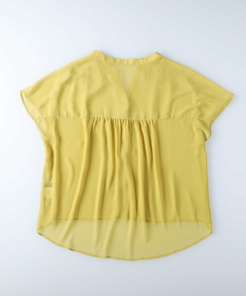 HONEYSUCKLE ROSE（ハニーサックルローズ）の「【HONEYSUCKLE ROSE】楊柳フレンチスリーブシャツ（シャツ/ブラウス・レディース・イエロー/ブラック/ブラウン・L/M）」の19枚目の写真