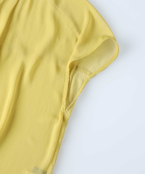 HONEYSUCKLE ROSE（ハニーサックルローズ）の「【HONEYSUCKLE ROSE】楊柳フレンチスリーブシャツ（シャツ/ブラウス・レディース・イエロー/ブラック/ブラウン・L/M）」の21枚目の写真