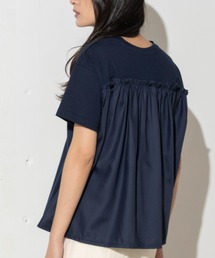 EUCLAID | バックギャザー異素材カットソー(Tシャツ/カットソー)