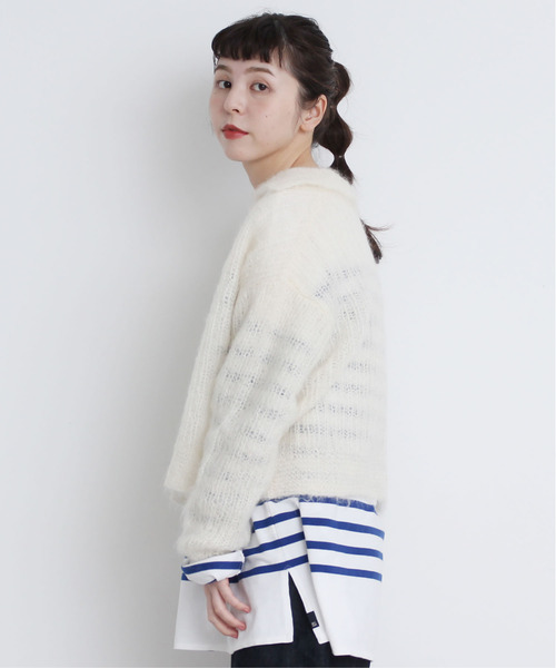 My Fav. CHILD WOMAN（マイファブチャイルドウーマン）の「ラッセルパネルボーダー BIGサイズプルオーバー（Tシャツ/カットソー・レディース・ブルー・FREE）」の18枚目の写真