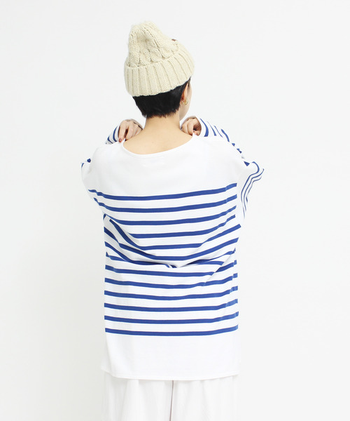 My Fav. CHILD WOMAN（マイファブチャイルドウーマン）の「ラッセルパネルボーダー BIGサイズプルオーバー（Tシャツ/カットソー・レディース・ブルー・FREE）」の13枚目の写真