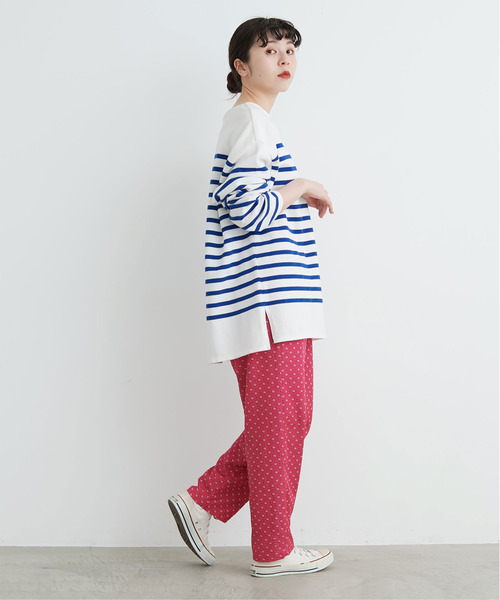 My Fav. CHILD WOMAN（マイファブチャイルドウーマン）の「ラッセルパネルボーダー BIGサイズプルオーバー（Tシャツ/カットソー・レディース・ブルー・FREE）」の2枚目の写真