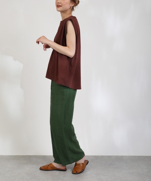 PICCIN（ピッチン）の「【日本製】タックショルダーカットソー（Tシャツ/カットソー・レディース・グレイッシュベージュ/ブラウン/オフホワイト/ブラック・M）」の22枚目の写真