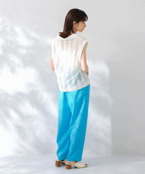 KBF(ケイビーエフ)の「レースノースリーブポロシャツ(ポロシャツ・レディース・ライトブルー/ブラウン/アイボリー・ONE)」の17枚目の写真