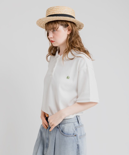 MUHET（ミュエータ）の「イニシャルポロシャツ（ポロシャツ・レディース・ホワイト/レッド/ブルー・MEDIUM/X-LARGE）」の4枚目の写真