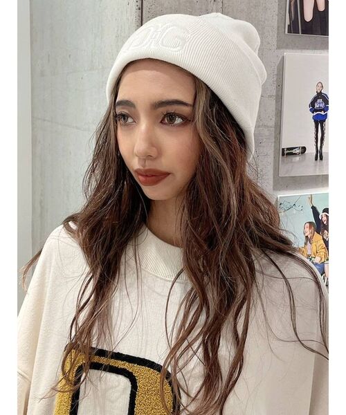 GYDA（ジェイダ）の「Symmetry GYDA LOGO ニットキャップ（ニットキャップ/ビーニー・レディース・ブラック/オフホワイト・FREE）」の4枚目の写真