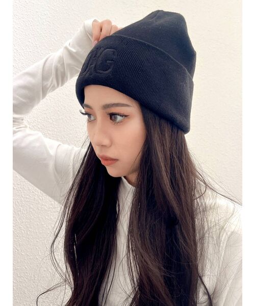 GYDA（ジェイダ）の「Symmetry GYDA LOGO ニットキャップ（ニットキャップ/ビーニー・レディース・ブラック/オフホワイト・FREE）」の7枚目の写真