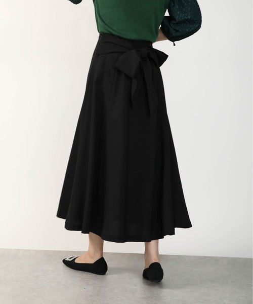 PICCIN（ピッチン）の「バックリボンフレアースカート（スカート・レディース・ブラック/マスタード/ローズ・M）」の2枚目の写真