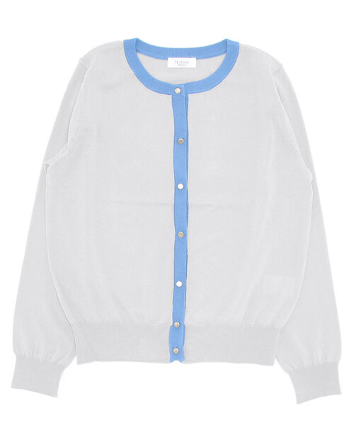 Te chichi TERRASSE(テチチテラス)の「バイカラークルーカーディガン(カーディガン/ボレロ・レディース・ブラック/グレー/オフホワイト・フリ-)」の3枚目の写真