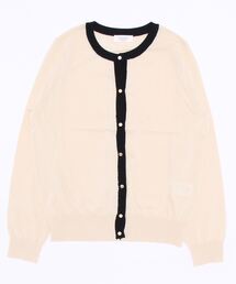 バイカラークルーカーディガン