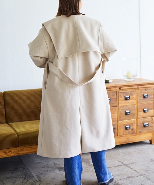 LIAN（リアン）の「ビッグカラーロングコート（その他アウター・レディース・ブラック/キャメル/モカ/アイボリー/杢グレー・FREE）」の21枚目の写真