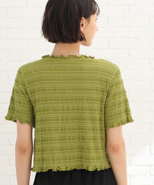 Cutie Blonde（キューティーブロンド）の「◆シャーリングカーディガン×キャミセット（その他トップス・レディース・ブラック/黄緑系/ベージュ・02/03）」の6枚目の写真