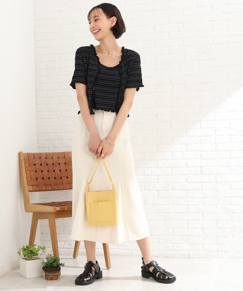 Cutie Blonde（キューティーブロンド）の「◆シャーリングカーディガン×キャミセット（その他トップス・レディース・ブラック/黄緑系/ベージュ・02/03）」の15枚目の写真