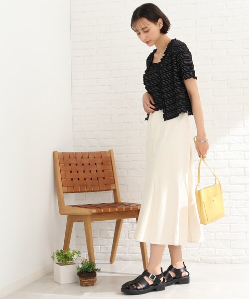 Cutie Blonde（キューティーブロンド）の「◆シャーリングカーディガン×キャミセット（その他トップス・レディース・ブラック/黄緑系/ベージュ・02/03）」の16枚目の写真