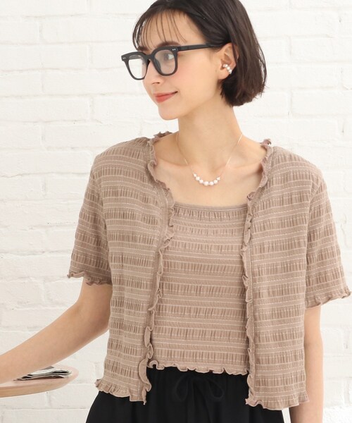 Cutie Blonde（キューティーブロンド）の「◆シャーリングカーディガン×キャミセット（その他トップス・レディース・ブラック/黄緑系/ベージュ・02/03）」の20枚目の写真