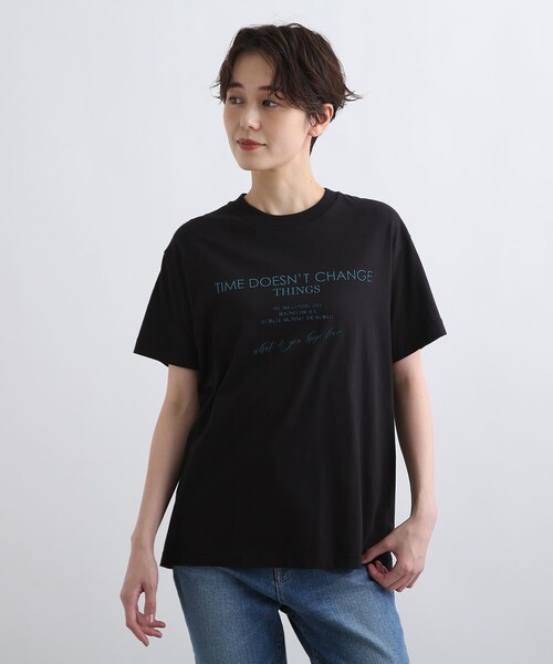 INDIVI(インディヴィ)の「【WORLD for the World】ロゴTシャツ(Tシャツ/カットソー・レディース・ホワイト/ブラック・38/05/13)」の3枚目の写真