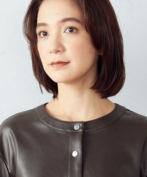 COMME CA ISM(コムサイズム)の「フェイクレザー トッパーブルゾン(ブルゾン・レディース・ブラック/ダークブラウン・MEDIUM/LARGE)」の15枚目の写真
