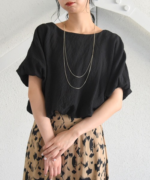 sango(sango)の「前後2WAYバルーンブラウス(Tシャツ/カットソー・レディース・ブラック/ブルー系その他/オリーブ系・FREE)」の1枚目の写真