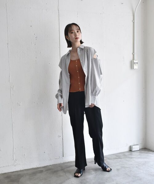 RETRO GIRL（レトロガール）の「2WAYスリーブアソートSH（シャツ/ブラウス・レディース・オフホワイト/ラベンダー/ブラウン系その他/グリーン系その他・FREE）」の16枚目の写真