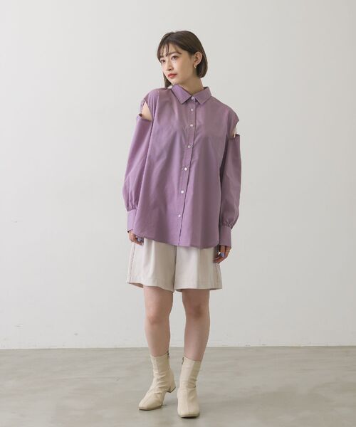 RETRO GIRL（レトロガール）の「2WAYスリーブアソートSH（シャツ/ブラウス・レディース・オフホワイト/ラベンダー/ブラウン系その他/グリーン系その他・FREE）」の18枚目の写真