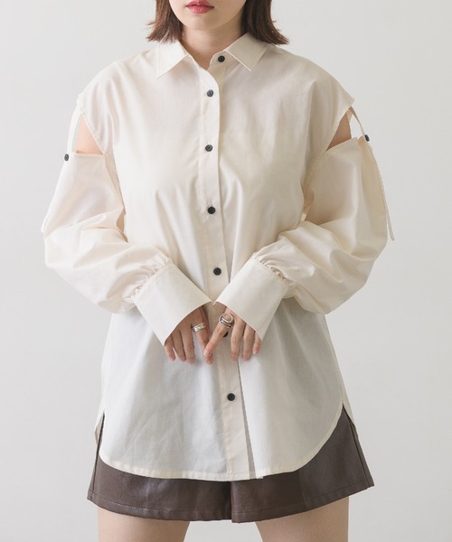 RETRO GIRL（レトロガール）の「2WAYスリーブアソートSH（シャツ/ブラウス・レディース・オフホワイト/ラベンダー/ブラウン系その他/グリーン系その他・FREE）」の2枚目の写真