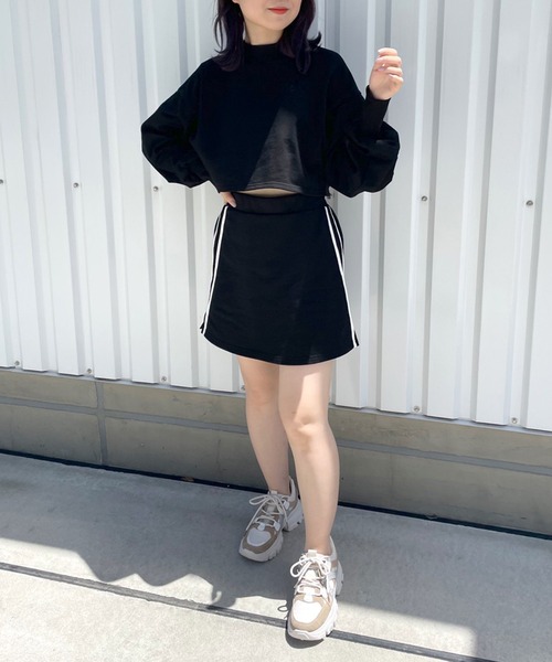 OLIVE des OLIVE（オリーブデオリーブ）の「サイドラインスカート（スカート・レディース・ピンク/パープル/ブラック・FREE）」の6枚目の写真