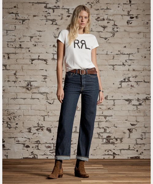RRL［ロゴコットンヘンプ　ジャージーTシャツ］ RRL】ロゴ コットンヘンプ ジャージー クルーネック Tシャツ Double RL