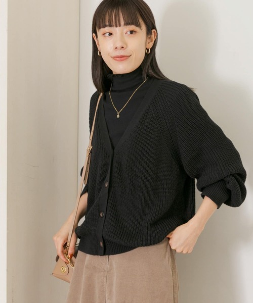 URBAN RESEARCH Sonny Label(アーバンリサーチサニーレーベル)の「『イージーケア/毛玉防止』コットンバンブー片畦カーディガン(カーディガン/ボレロ・レディース・ブラック/グレイッシュベージュ/ブラウン/ピンク・FREE)」の2枚目の写真