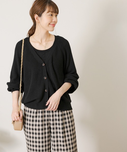 URBAN RESEARCH Sonny Label(アーバンリサーチサニーレーベル)の「『イージーケア/毛玉防止』コットンバンブー片畦カーディガン(カーディガン/ボレロ・レディース・ブラック/グレイッシュベージュ/ブラウン/ピンク・FREE)」の13枚目の写真