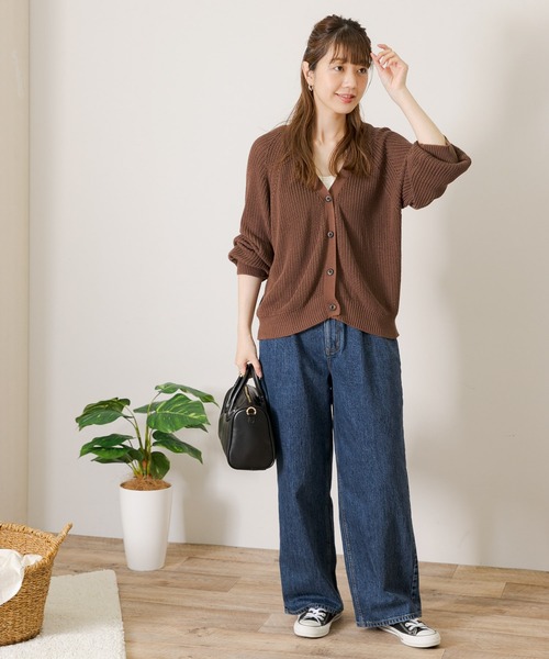 URBAN RESEARCH Sonny Label(アーバンリサーチサニーレーベル)の「『イージーケア/毛玉防止』コットンバンブー片畦カーディガン(カーディガン/ボレロ・レディース・ブラック/グレイッシュベージュ/ブラウン/ピンク・FREE)」の9枚目の写真